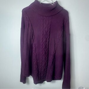 LL Bean cable knit cotton sweater size xl 2192
